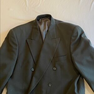 Dark Green Double-Breasted Blazer
